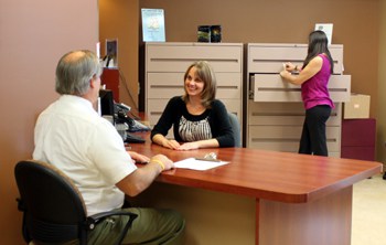 Reception area with Jeff